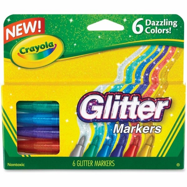 Classroom Creations Glitter Markers - Multicolor, 6PK CL3749431